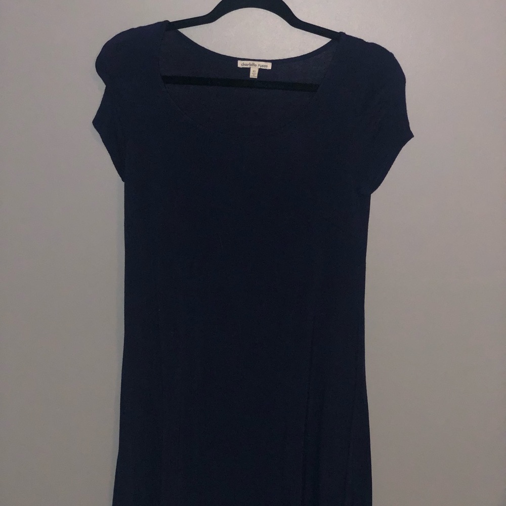 charlotte russe navy blue t-shirt dress